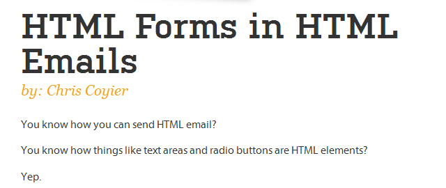 HTML Forms in HTML Emails