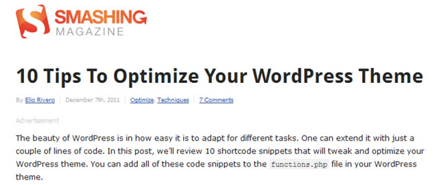 10 Tips To Optimize Your WordPress Theme
