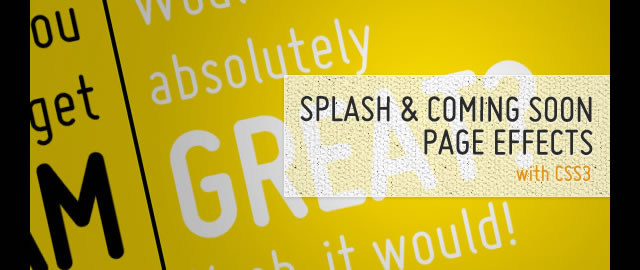 Splash and Coming Soon Page Effects with CSS3