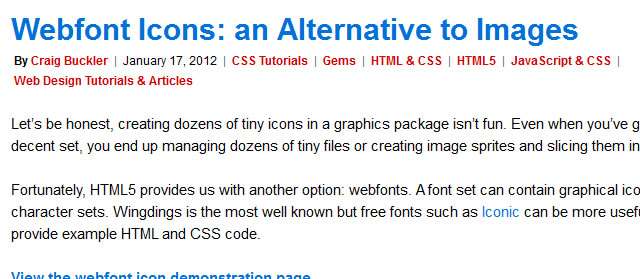 Webfont Icons: an Alternative to Images