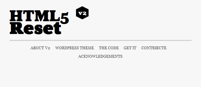 HTML5 Reset Version 2