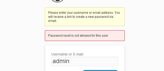 Prevent Password Reset WordPress Plugin
