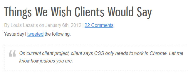 Things We Wish Clients Would Say