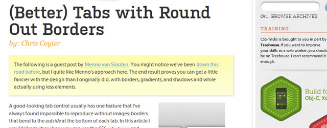 Tabs with Round Out Borders
