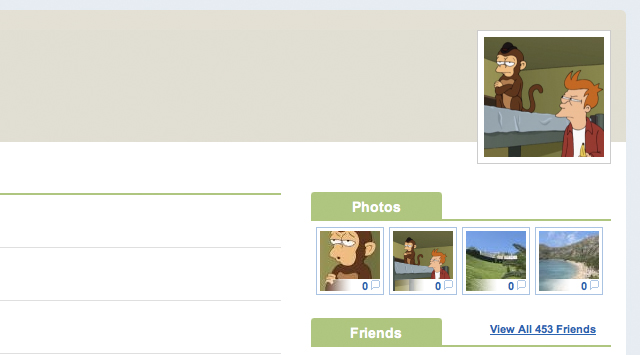 screenshot from older Digg v3 profile page