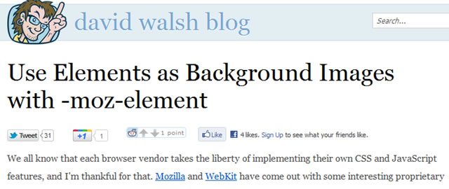 Use Elements as Background Images with -moz-element