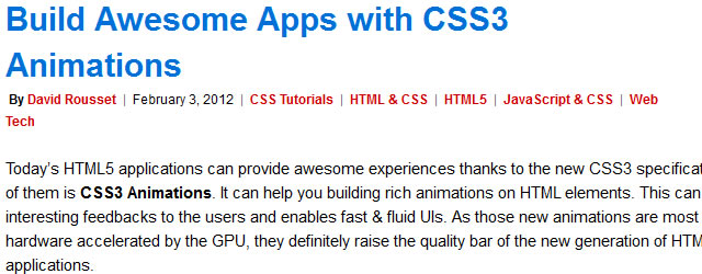 Build Awesome Apps with CSS3 Animations