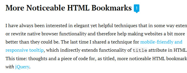 More Noticeable HTML Bookmarks