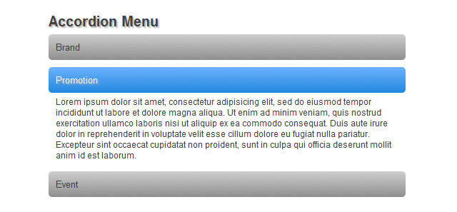 Slide effect menu with the Apple-Style