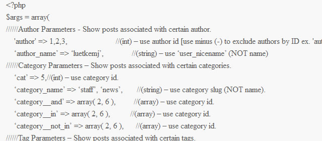 Wordpress Query Arguements