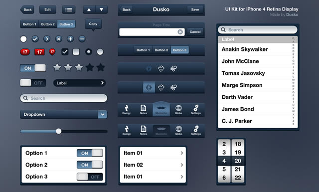 iPhone 4 UI Kit (PSD)