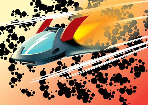 Create a Rocketing, Vector Aircraft Shuttle