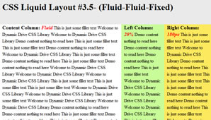 CSS Layout (Fluid-Fluid-Fixed)