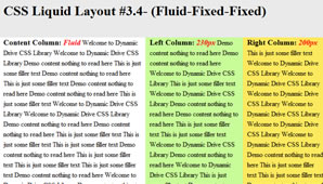CSS Layout (Fluid-Fixed-Fixed)