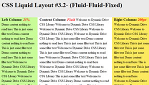 CSS Layout (Fluid-Fluid-Fixed)