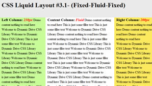 CSS Layout (Fixed-Fluid-Fixed)