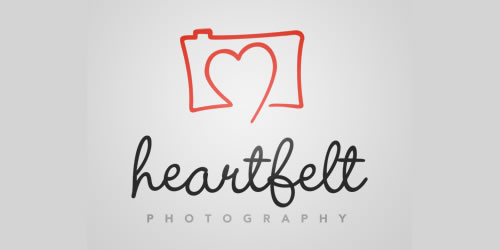 red color logo design inspiration brand Heartfelt Photography l