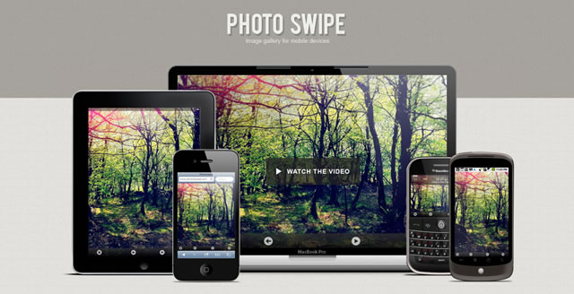 PhotoSwipe an HTML/CSS/JavaScript-based image gallery specifically targeting mobile and touch devices