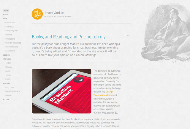 Jason VanLue Personal Blog Web Design Inspiration UI