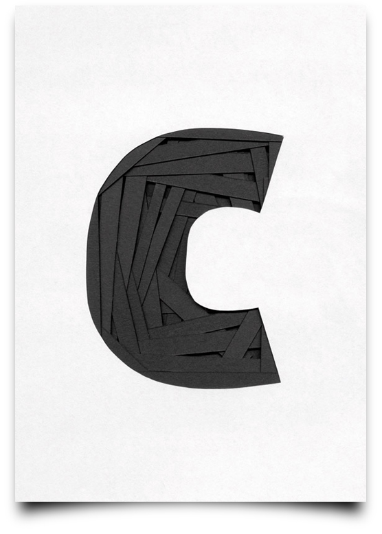 the letter c alphabetical type illustrations simply by putting scalpel to paper
