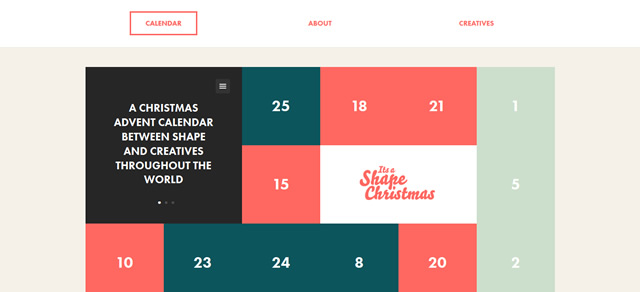 Interactive Advent Calendar screenshot in Best of Web Design 2012