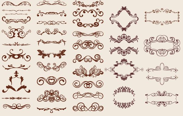 25 Free Ornaments, Frames & Borders Vector Resources 08_vector