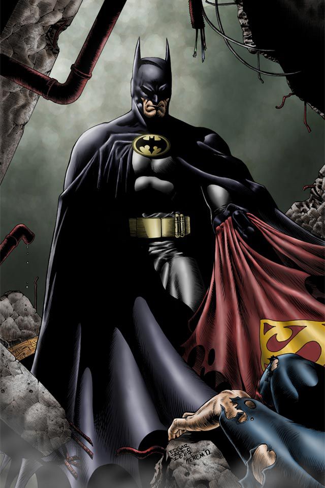 Batman and Supes superman digital illustration