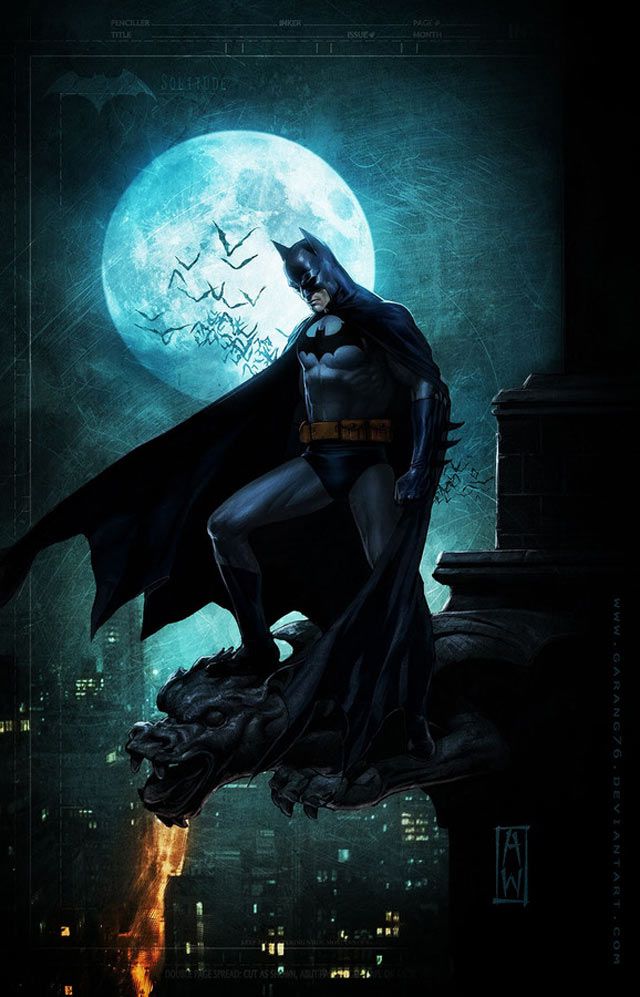 digital illustration Batman Solitude