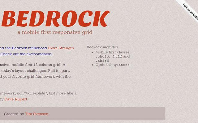 Bedrock Github responsive page