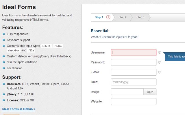 ideal jquery css3 forms input styles open source
