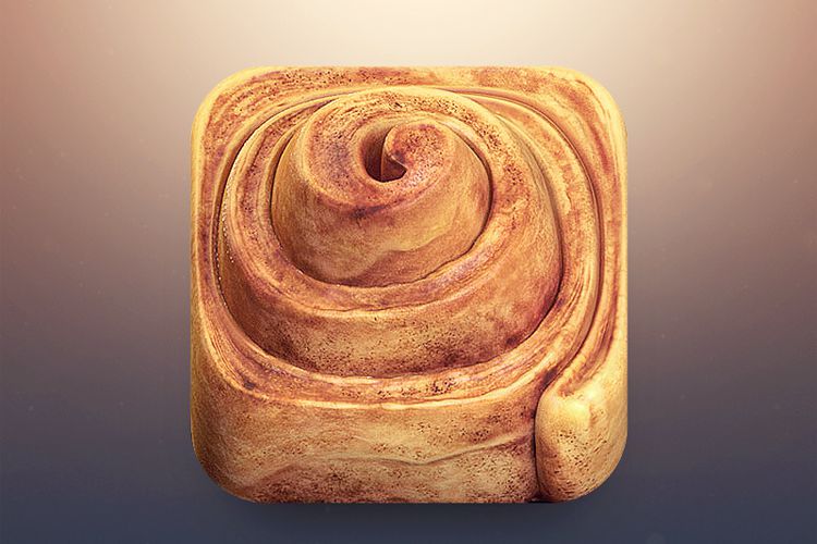 cinnamon roll ios application icon design