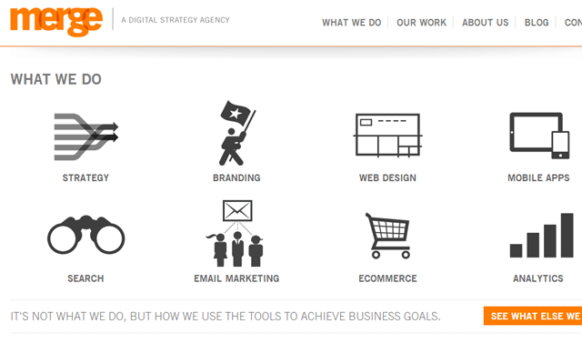 digital agency website layout studio merge inspiration