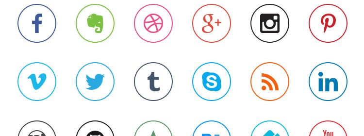 Social Media Icons free 20 Icons in PNG Format