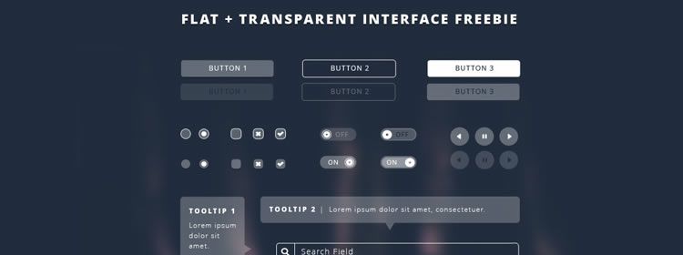 Flat Transparent UI free PSD Format