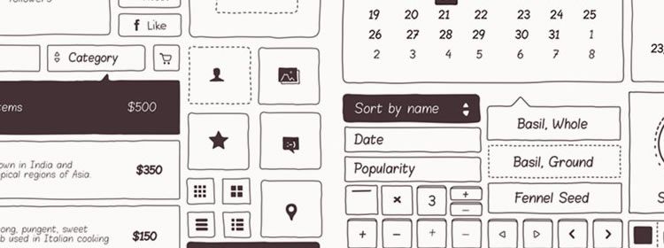 Basiliq Freehand UI Kit free PSD