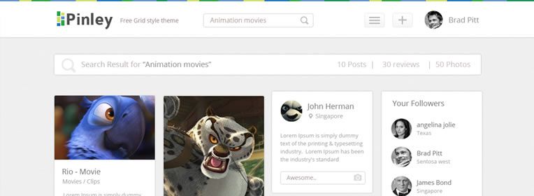 Grid Style Blog Template free PSD Format