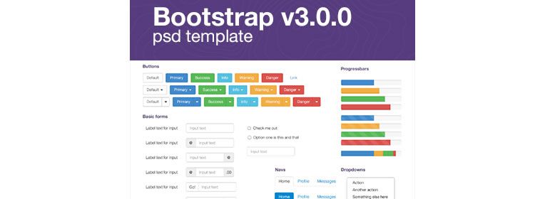 Bootstrap V3.0.0 Template free PSD Format
