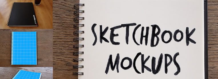 Photorealistic Sketchbook Mockups free PSD Format
