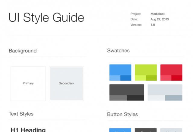 UI Style Guide Template free PSD Format