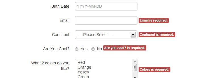 jQuery Form Validate jQuery plugin validate HTML forms