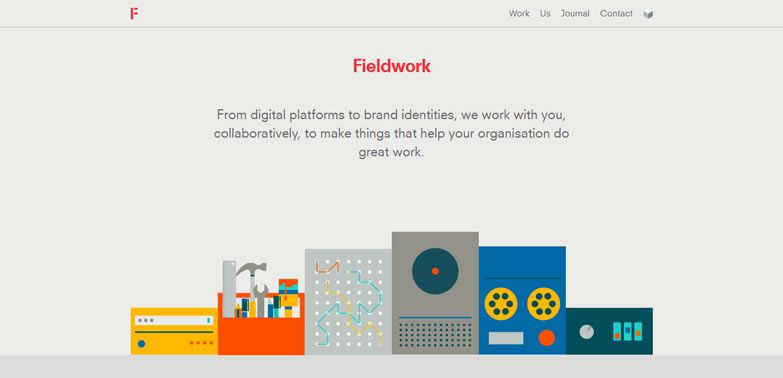 illustration flat screenshot web design Fieldwork