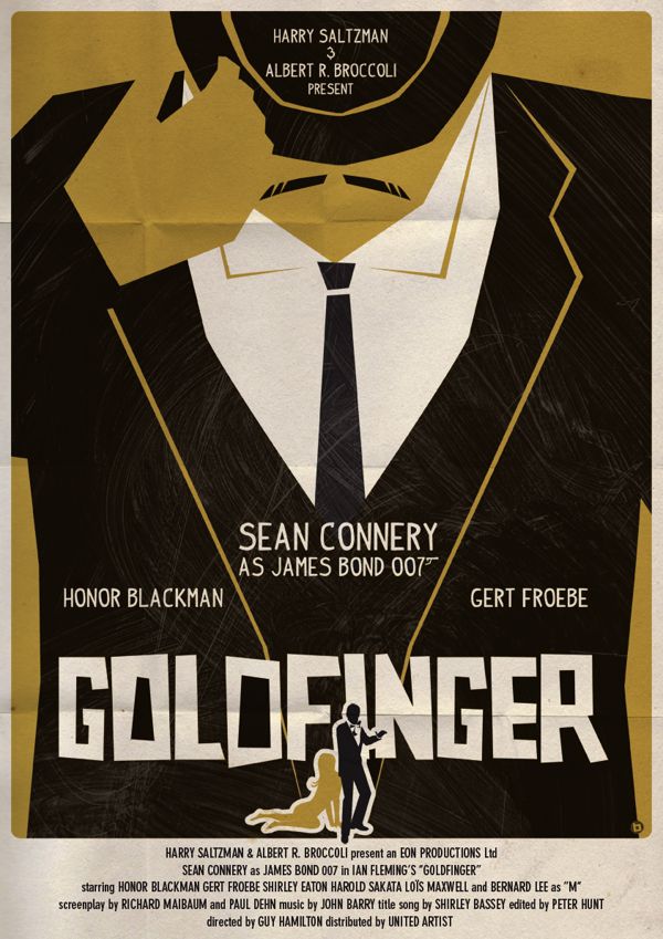 james bond poster series vintage fan art illustrations Goldfinger