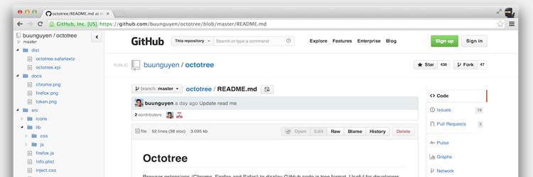 Octotree is a useful browser extension for Chrome, Firefox and Safari in this weeks designer news