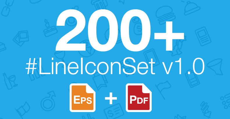 The Free Web and Mobile LineIconSet v1.0 (200 Icons) LineIconSet_thumb