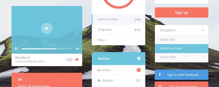 Flat Ui Kit by Andrew McKay PSD