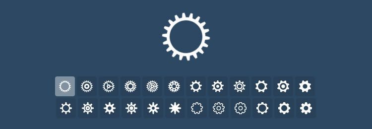 Tumblr-Style Loading Cogs animated with CSS and SVG icons