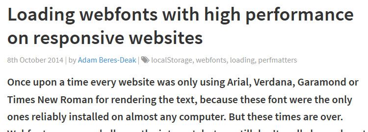 Loading webfonts with high performance on responsive websites by Adam Beres-Deak