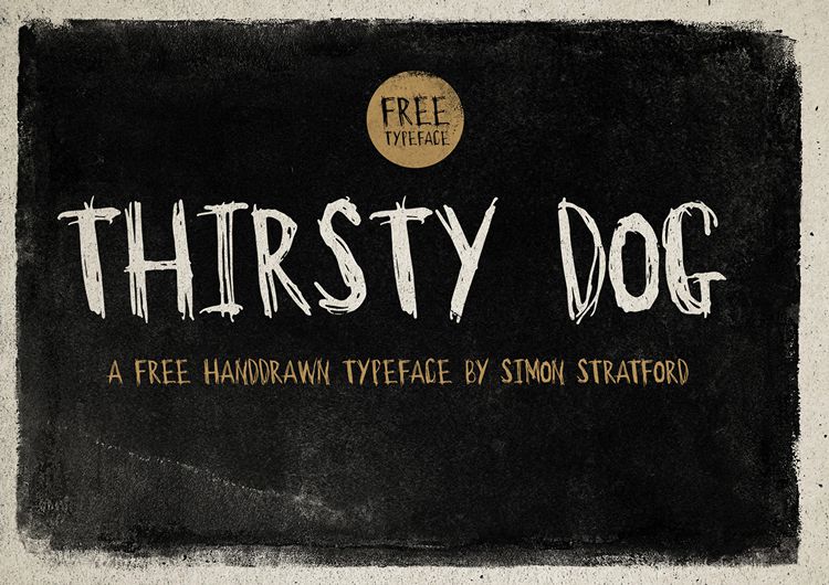 Thirsty Dog Handdrawn free Typeface