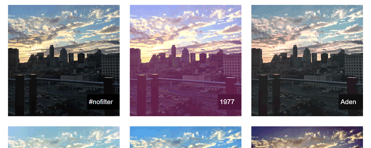 CSSGram library recreating Instagram filters CSS filters blend modes