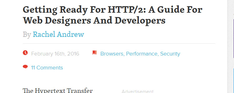 Getting Ready For HTTP/2: A Guide For Web Designers And Developers